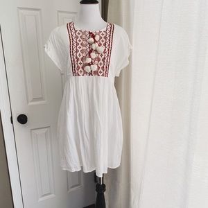 SOLD—-Zara embroidered white dress